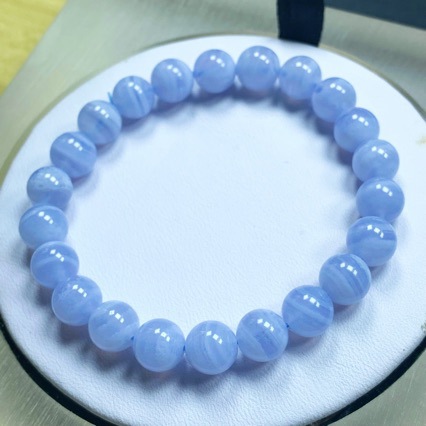 天然水晶蓝纹石手串千层聚宝盆风景蓝纹玛瑙玉原矿原皮女时尚手链