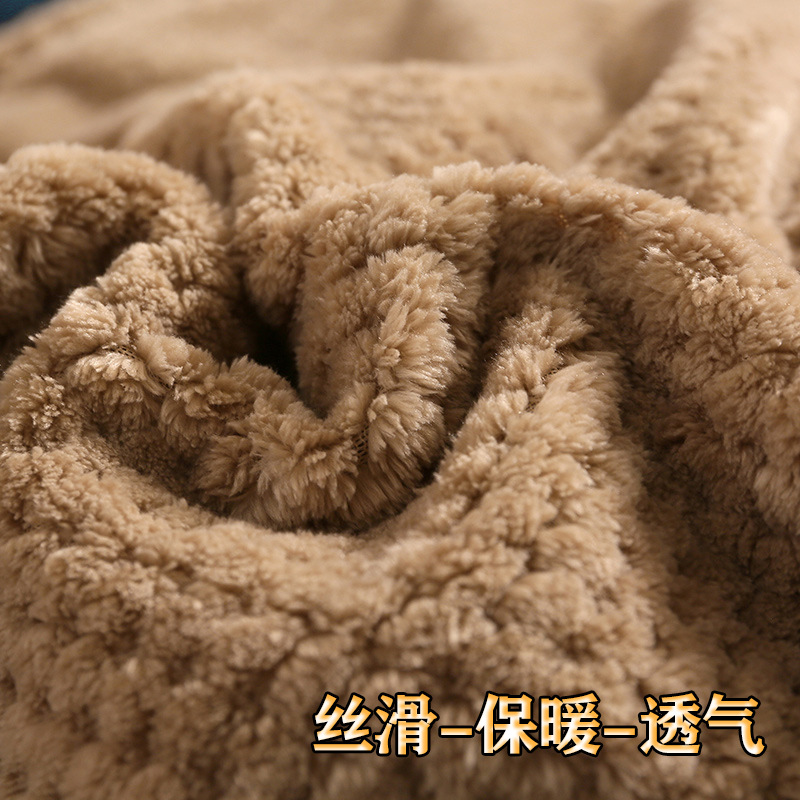 Double-Sided Coral Fleece Blanket Three-Layer Quilted Thickened Comforter Flannel Blanket Double Single Air Conditioner Nap Blanket