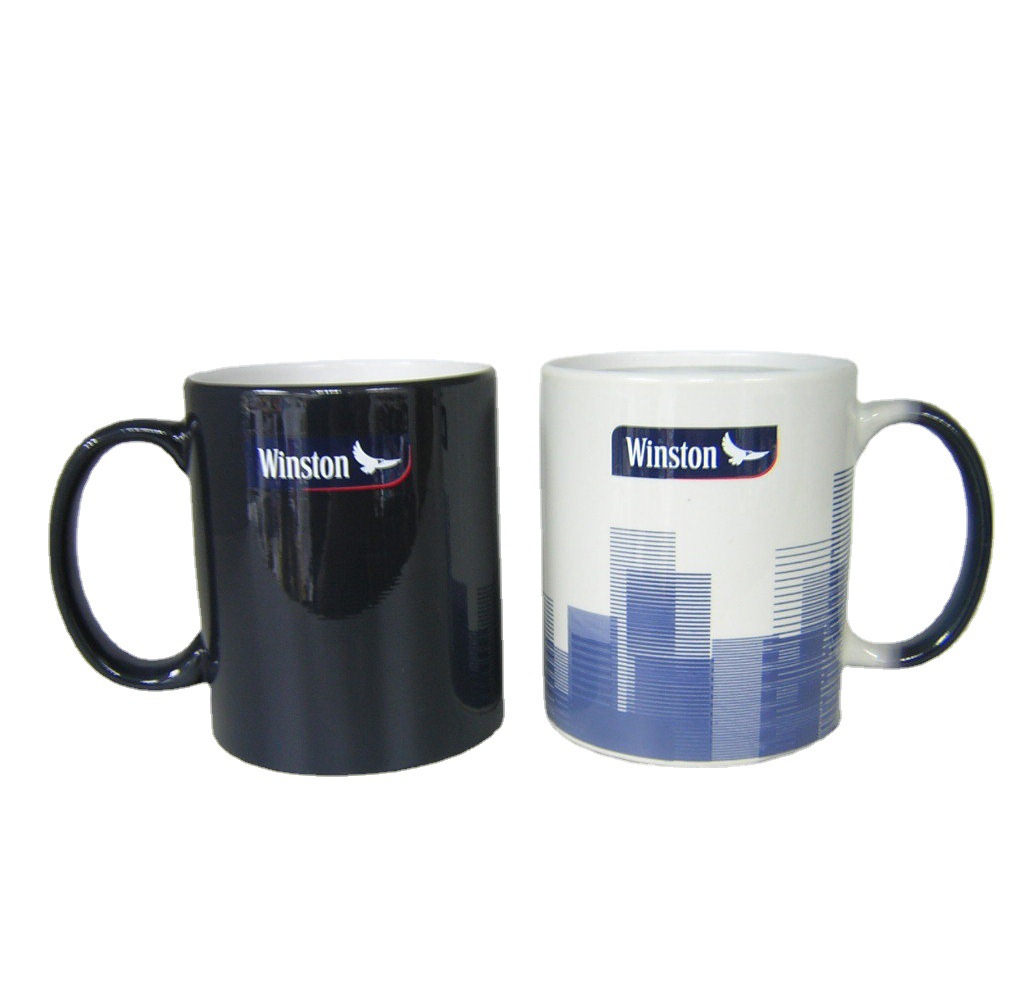 Thermal Transfer Mug Export Frosted Coated Cup Temperature Sensitive Color Changing Ceramic Cup Logo Photo Printing Couple's Cups