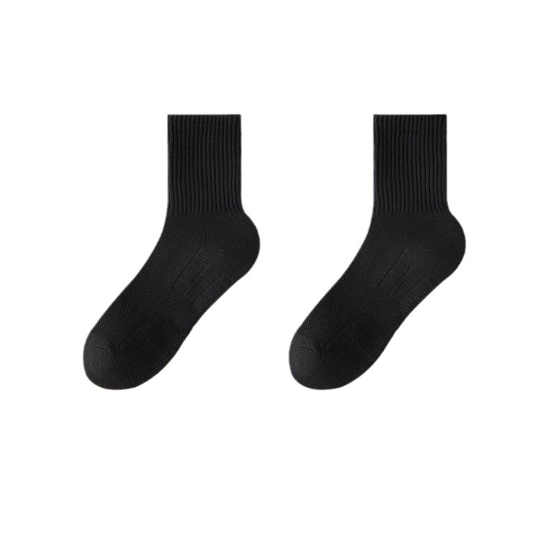 Socks Men's Cotton Deodorant Long Winter Towel Bottom Fleece-Lined Mid-Calf White Stockings Thickened Sports Basketball Socks