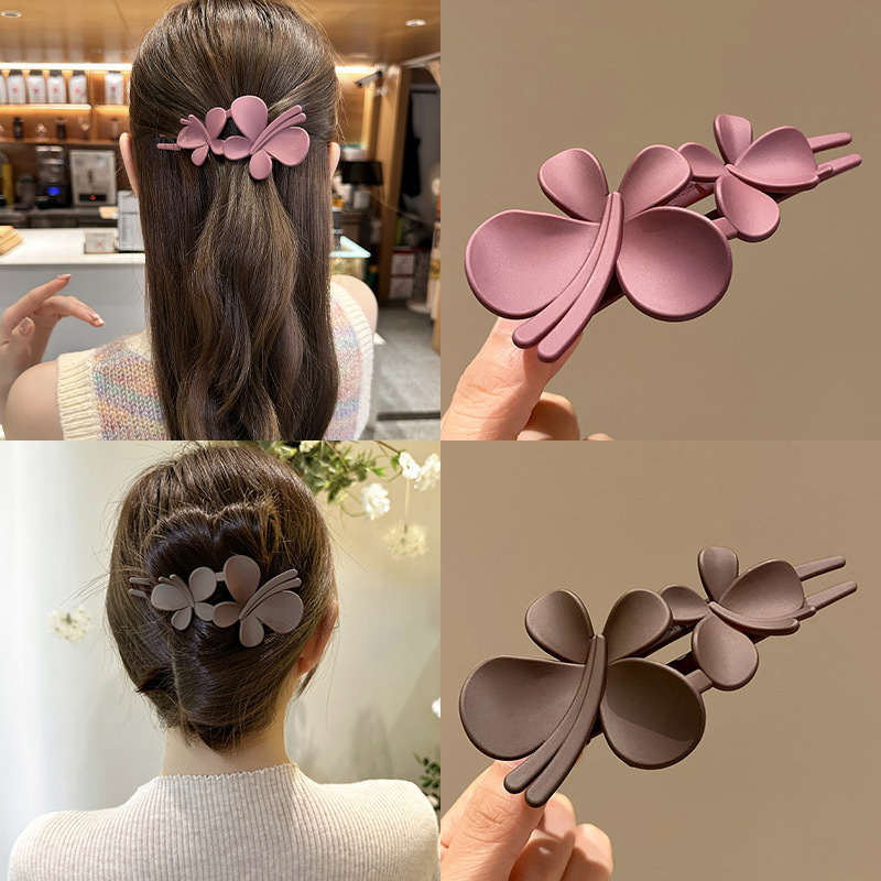Cross-Border New Flower Duckbill Clip Frosted Texture Large High Ponytail Updo Hair Clip Hair Accessories Headdress Wholesale
