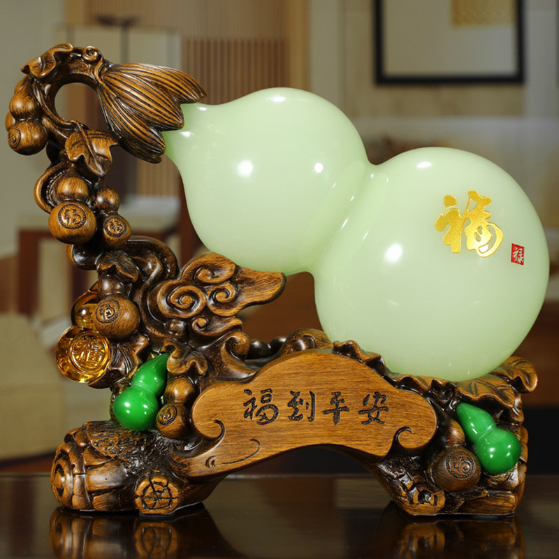 福到平安琉璃玉葫芦摆件招财客厅玄关电视柜装饰品送长辈乔迁礼品