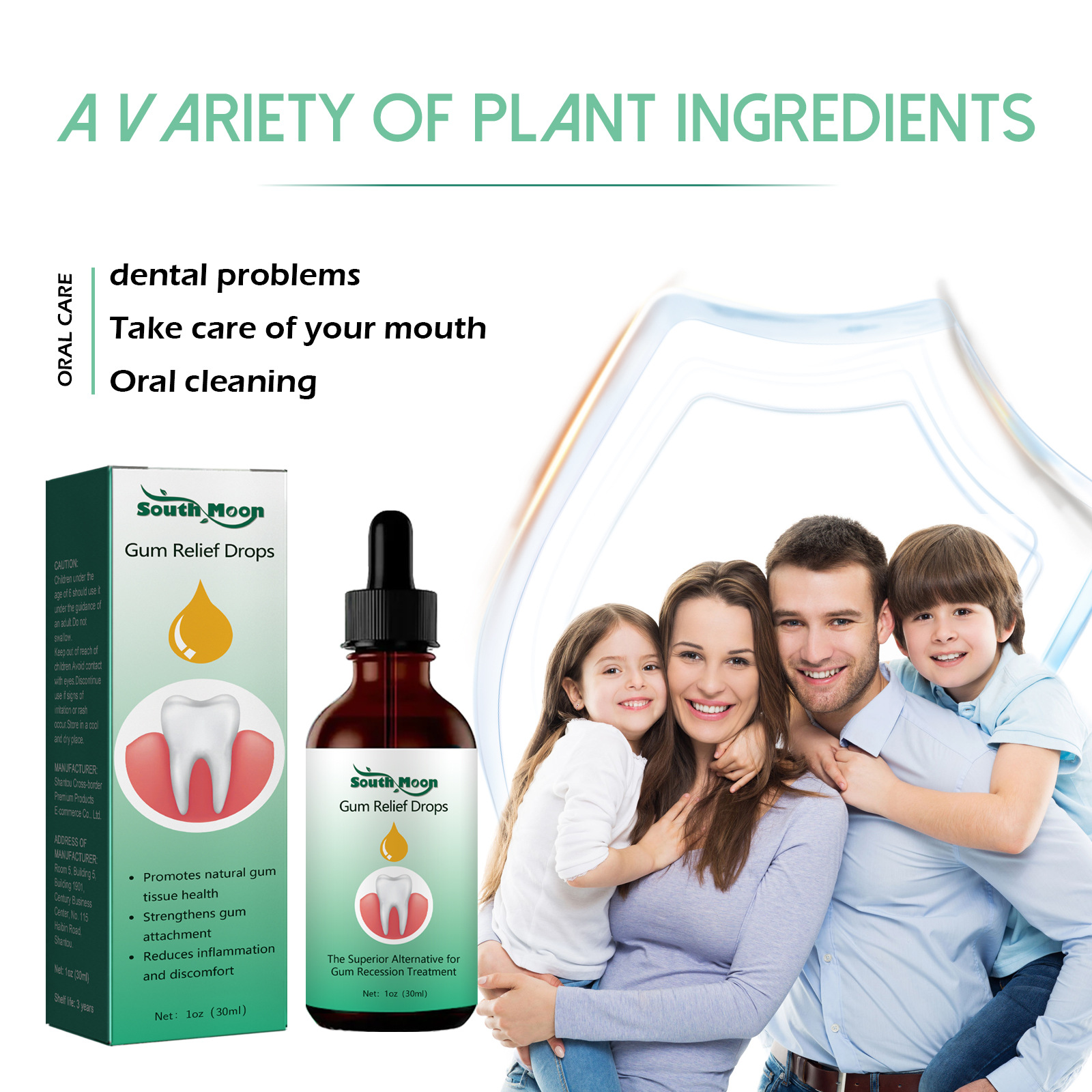 South Moon Gum Repair Drops Care Gum Relief Periodontal Foaming Oral Cleaning Care Drops