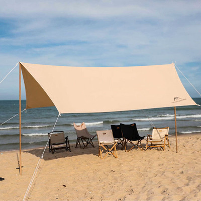 户外天幕帐篷防雨防晒多人露营遮阳天幕凉棚棉布蝶形方形天幕