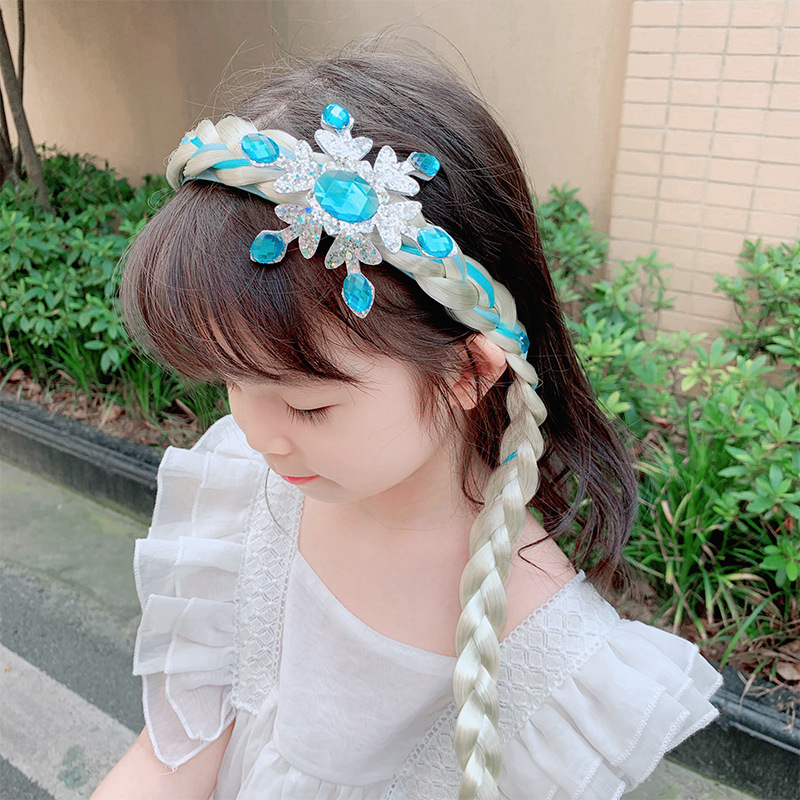 儿童皇冠冰雪奇缘假发辫子公主发箍艾莎女王头饰女童爱莎头箍发饰