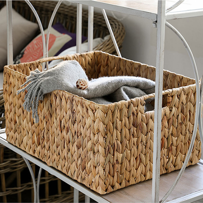 Handmade Straw Woven Water Hyacinth Grass Storage Basket Storage Basket Household Large Laundry Basket