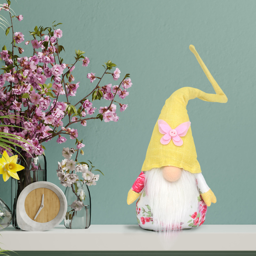 春天门挡布艺摆件美式乡村碎花亚麻布制品复活节地精