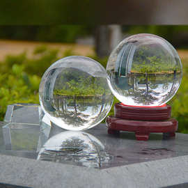 批发玻璃球装饰k9转运风水招财摆件工艺品拍摄道具实心透明水晶球