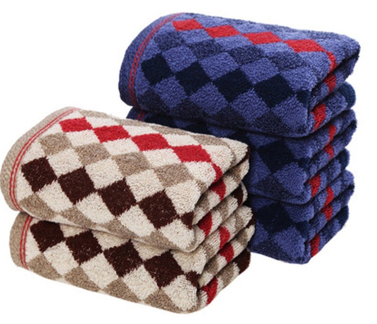 批发金号纯棉毛巾g1745菱格花式提缎面巾吸水性好福利团购