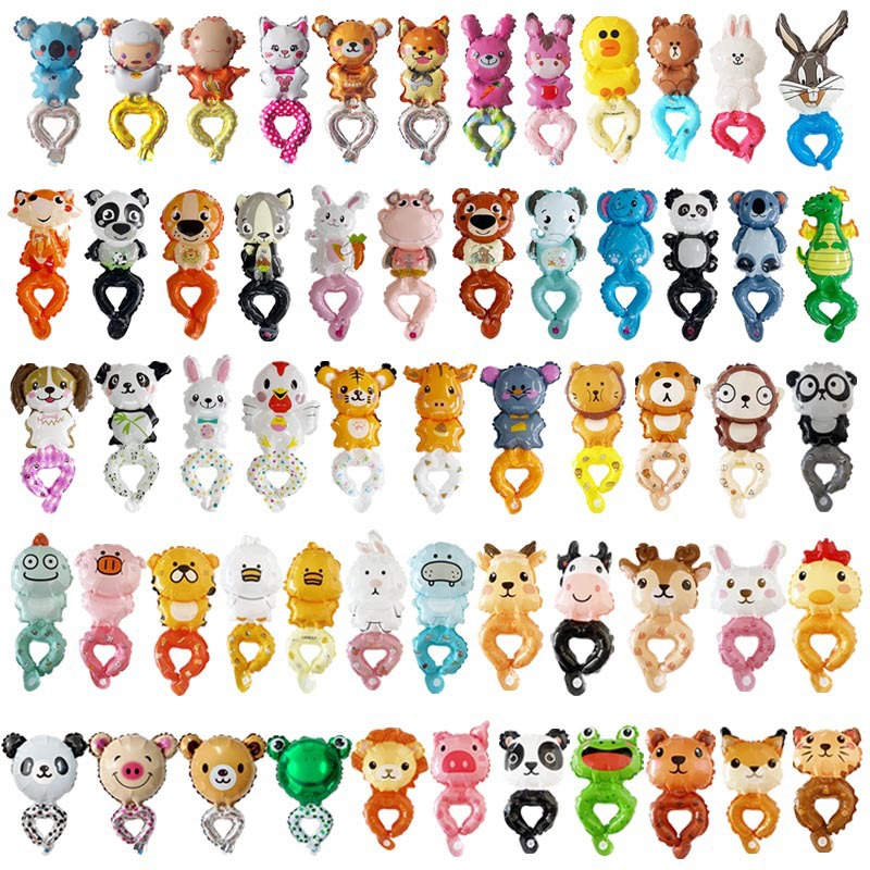 Cartoon Animal Wrist Balloon Children's Bracelet with Balloon on Hand Push WeChat Business Scan Code Small Gift Drainage