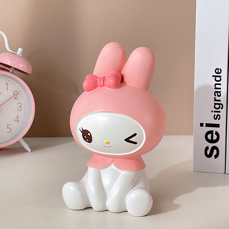 Creative Lolomi Hedi Rabbit Decoration Cute Coin Bank Star Light Shaking Head Bedroom Decoration Christmas Gifts for Children