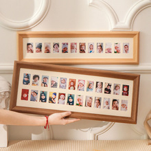 新款创意北欧实木相框 长方形12 24宫格儿童证件照成长照片墙卧室