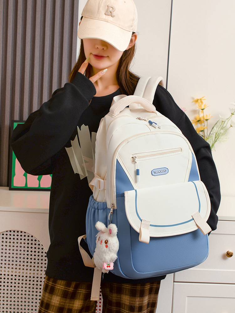 Schoolbag Backpack Trendy Women's Bags Backpack Travel Bag One Piece Dropshipping Source Factory Spot Straight Hair Bun