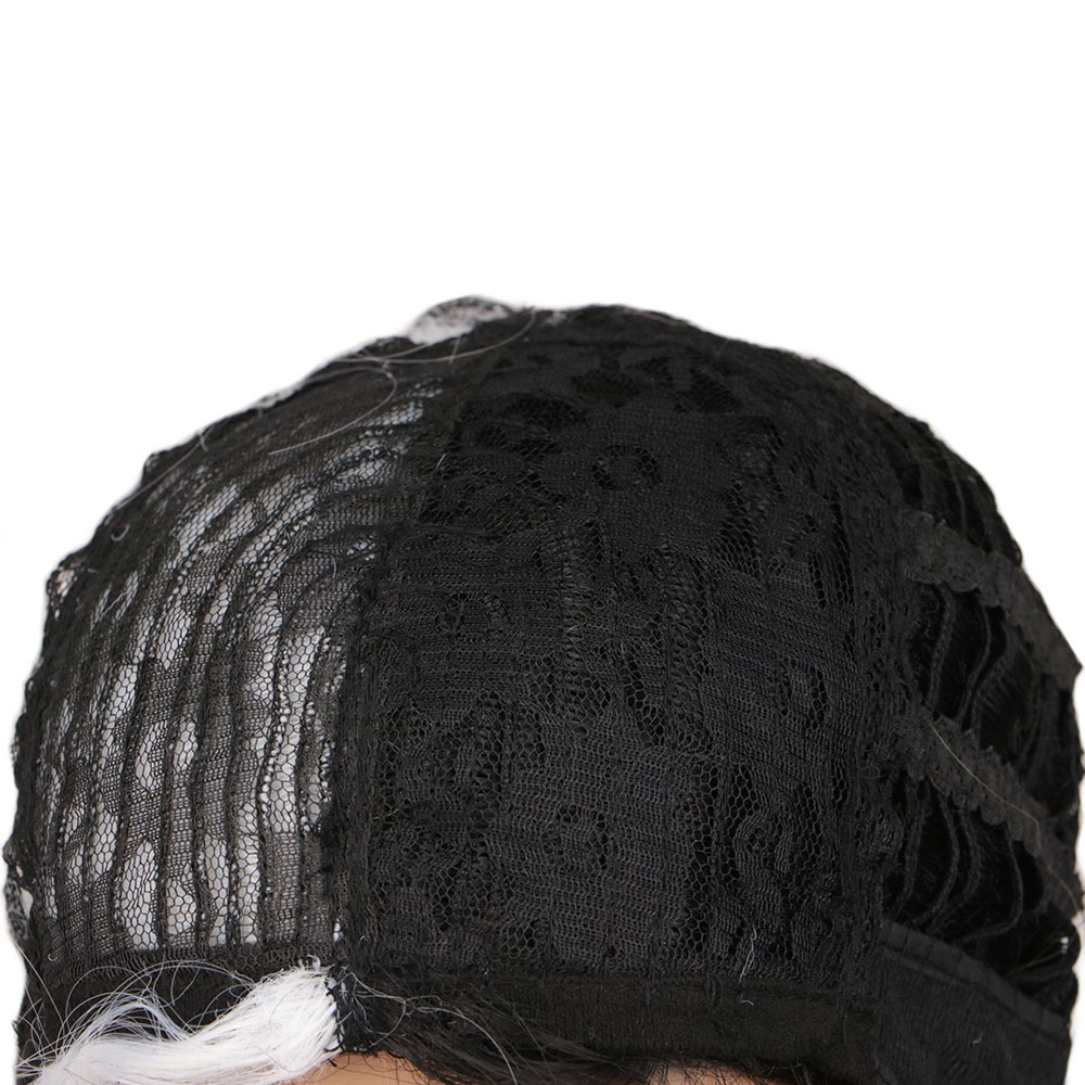 斑点狗cruella de vil 黑白魔女库库伊拉同款 阴阳头黑白动漫假发