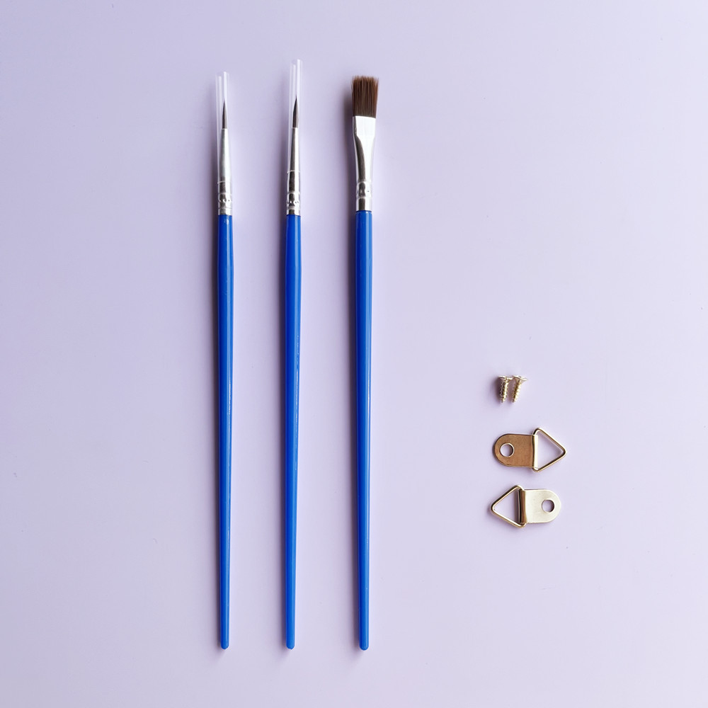 跨境3支装尼龙毛画笔勾线笔排线笔带挂钩带包装 水彩画水粉丙烯