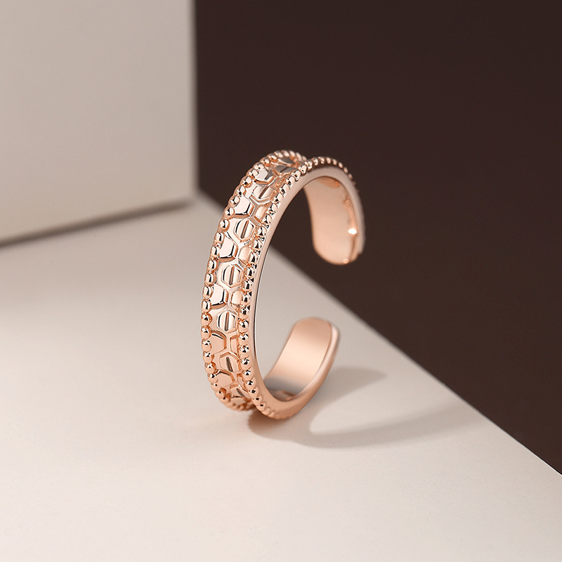 气质法式螺丝戒指女轻奢设计感几何情侣开口可调节指环跨境批发潮