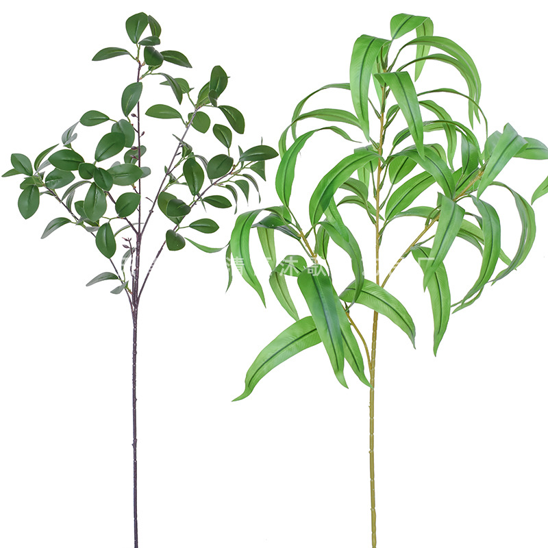 仿真绿植豆瓣叶样板房居家装饰摆设婚庆造景假绿叶绿植树枝跨境