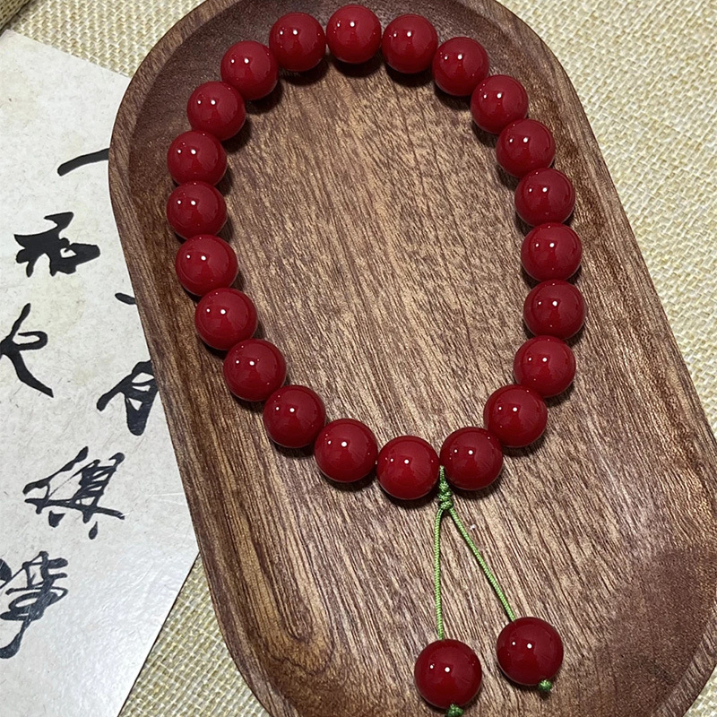 小红薯热款车厘子手持红色菩提根手串绕指柔国风文玩男女手链情侣