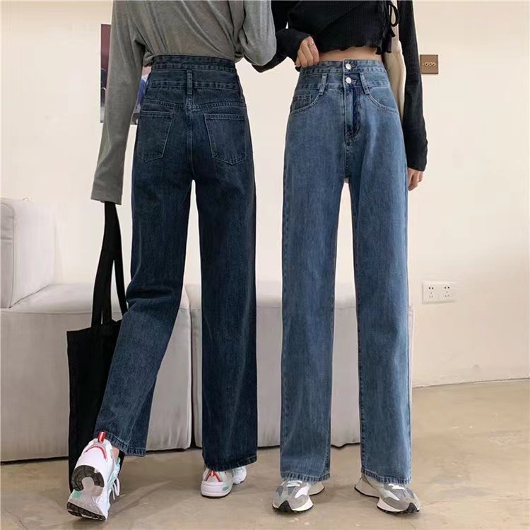 2023 New Women's Clothing Denim Trousers Summer Women's Versatile Elastic Straight Pants Stall Foreign Trade Wholesale Supply