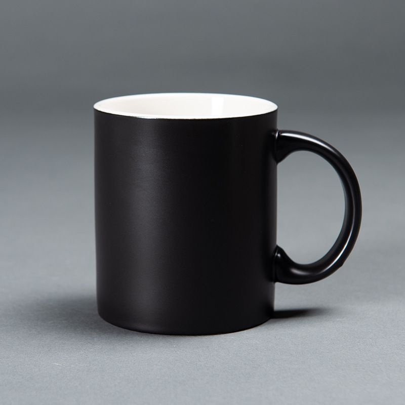 11Oz Ceramic Mug Simple Coffee Milk Cup Straight International Cup Color Glaze Advertising Gift Can Be Customized Logo