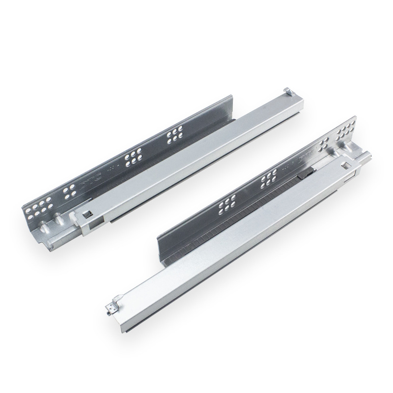 dtc东泰三节托底轨全拉出滑轨道隐藏式阻尼缓冲抽屉导轨18厚ss80