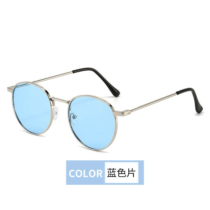 New Fashion Retro Internet Hot Same Style Street Shot Sun-Shade Glasses Airport Decoration Face-Looking Small Metal Sunglasses