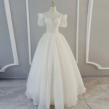 白色礼服公主风晚礼服女小白裙2024新款婚纱领证登记法式蓬蓬纱裙