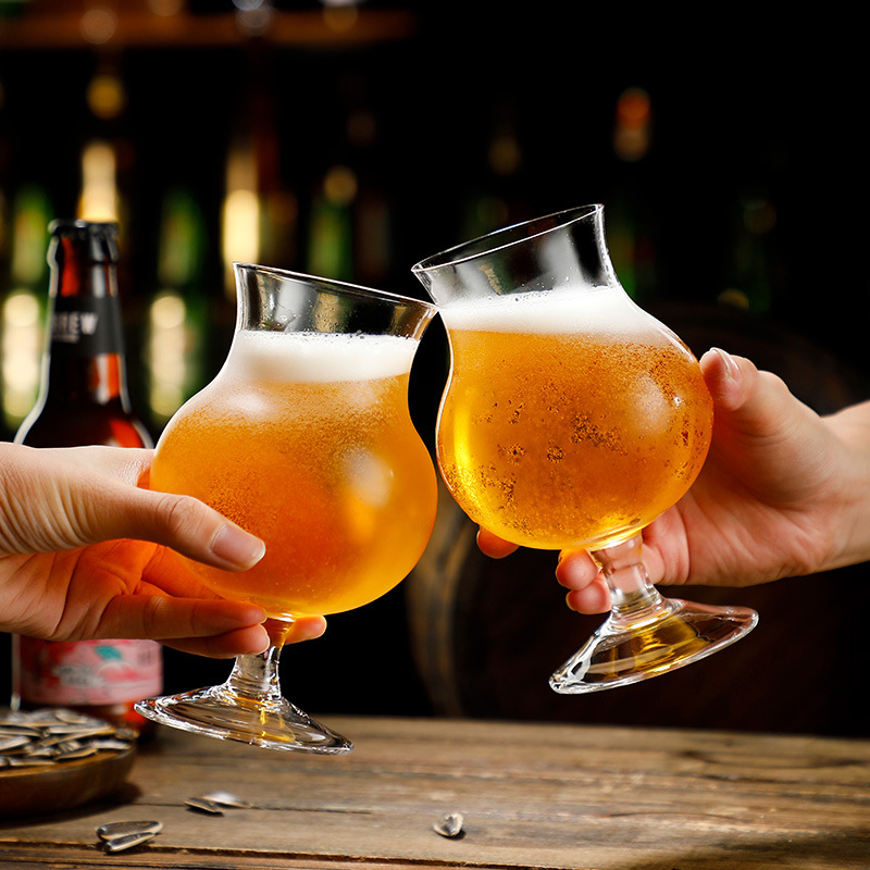 郁金香网红精酿杯500ml德国扎啤杯 小麦啤酒杯酒吧专用酒杯玻璃杯