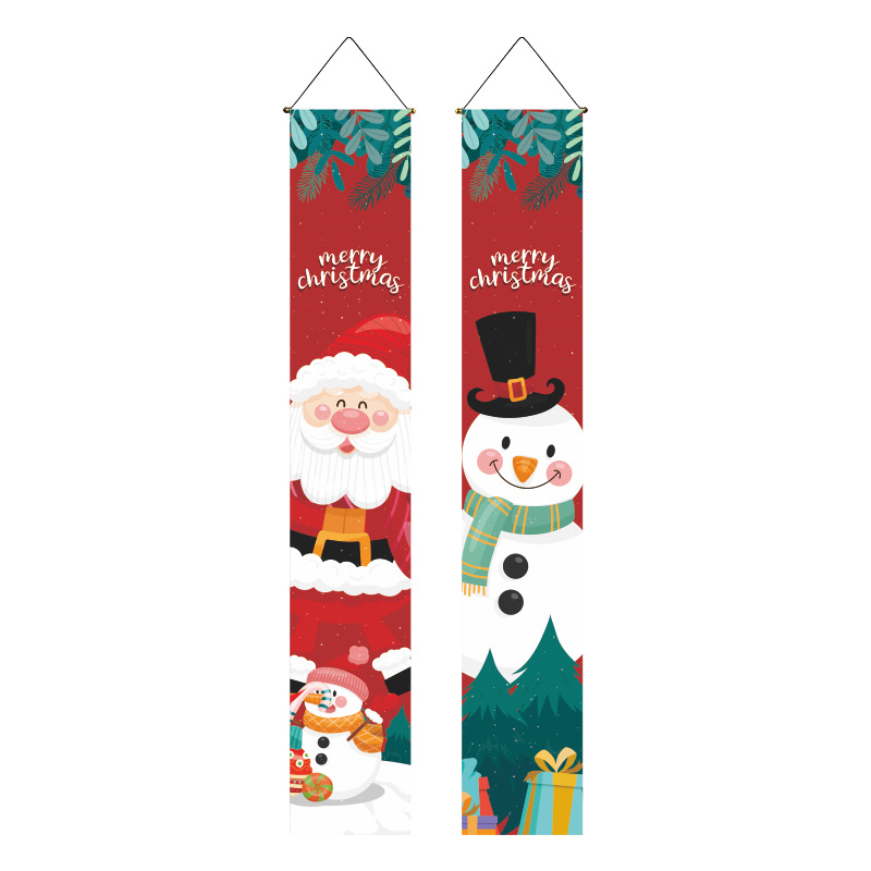 2022 New Amazon Christmas Couplet Festival Party Decoration Flag Christmas Couplet Porch Hanging