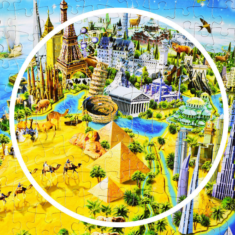 纸质1000片拼图风景名画系列 儿童成人益智玩具 太空旅客减压拼板