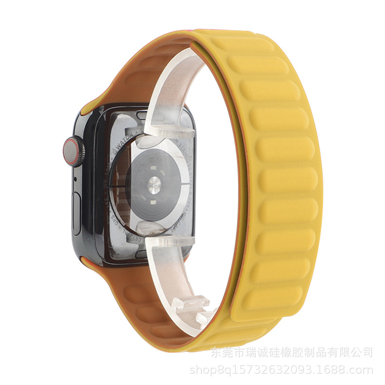 Factory Spot Suitable for Apple Watch Band AppleWatch Ultra49mm Magnetic Return Ring Silicone Strap