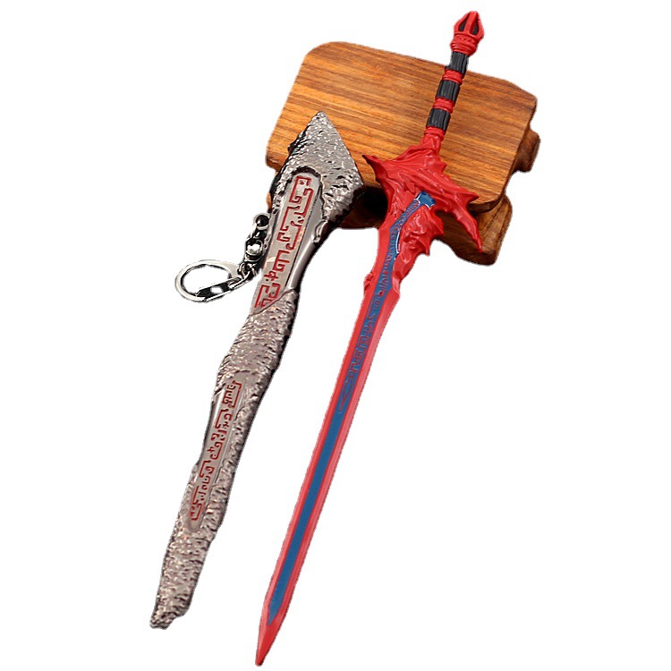 古剑奇谭影视周边22厘米龙渊七凶剑焚寂剑红色枪色金色工艺品刀剑