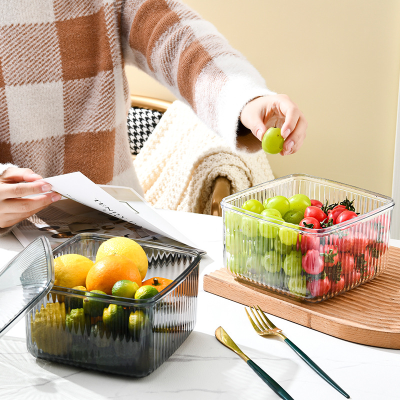 Transparent Dried Fruit Storage Box Light Luxury Living Room Snack Tray Dustproof with Cover Candy Box Fruit Storage Box Dried Fruit Box