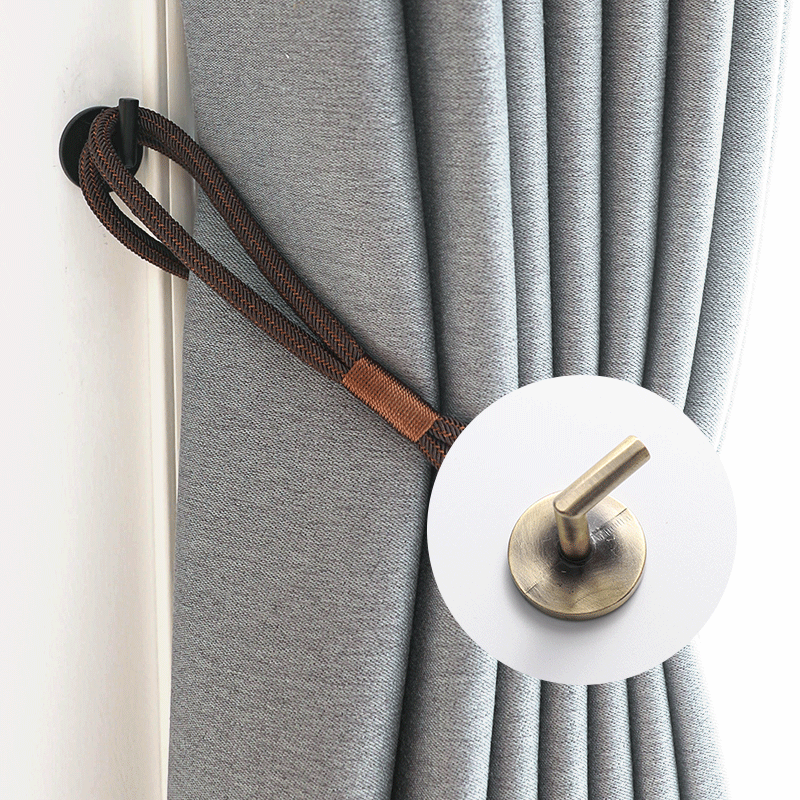 现代简约新款铝合金直角窗帘墙钩1对装 窗帘收束钩子挂钩壁钩跨境