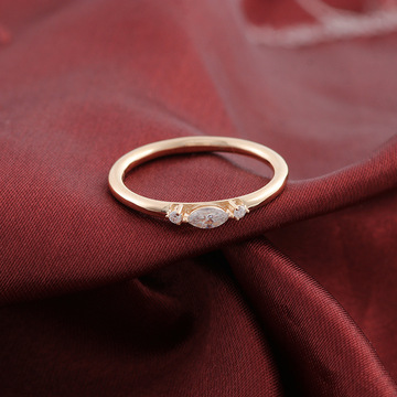 外贸跨境 马眼戒指10k-18k黄金莫桑石钻戒简约女款情侣对对戒