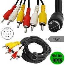 mini DIN 9pin转6RCA音视频线9 Pin Audio and Video DIN Cable