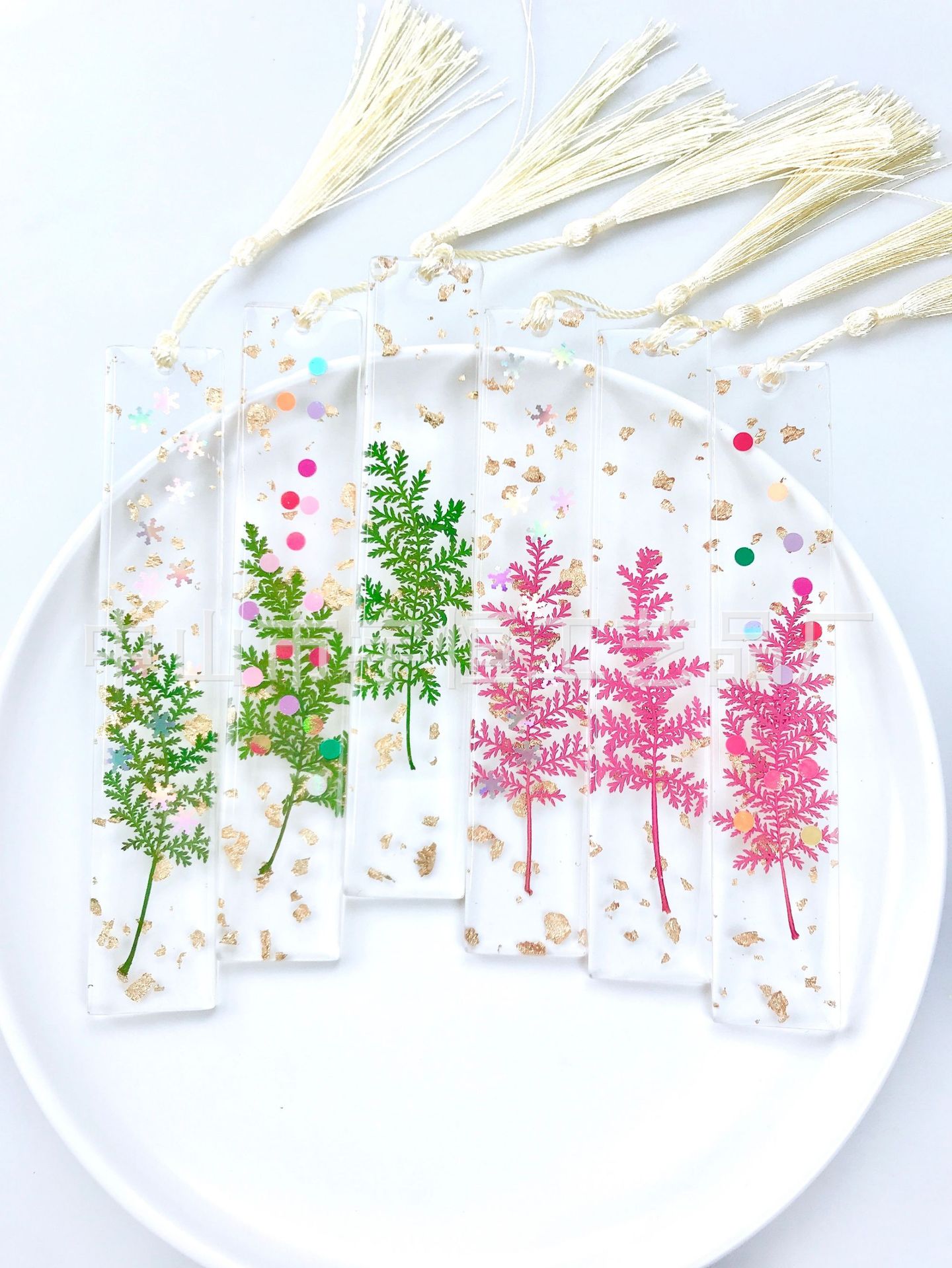 圣诞树创意滴胶书签 干花滴胶书签 读书伴侣书签 新款圣诞节礼物