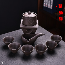 紫砂蒸蒸日上自动茶具套装懒人泡茶器浮雕祥云杯家用