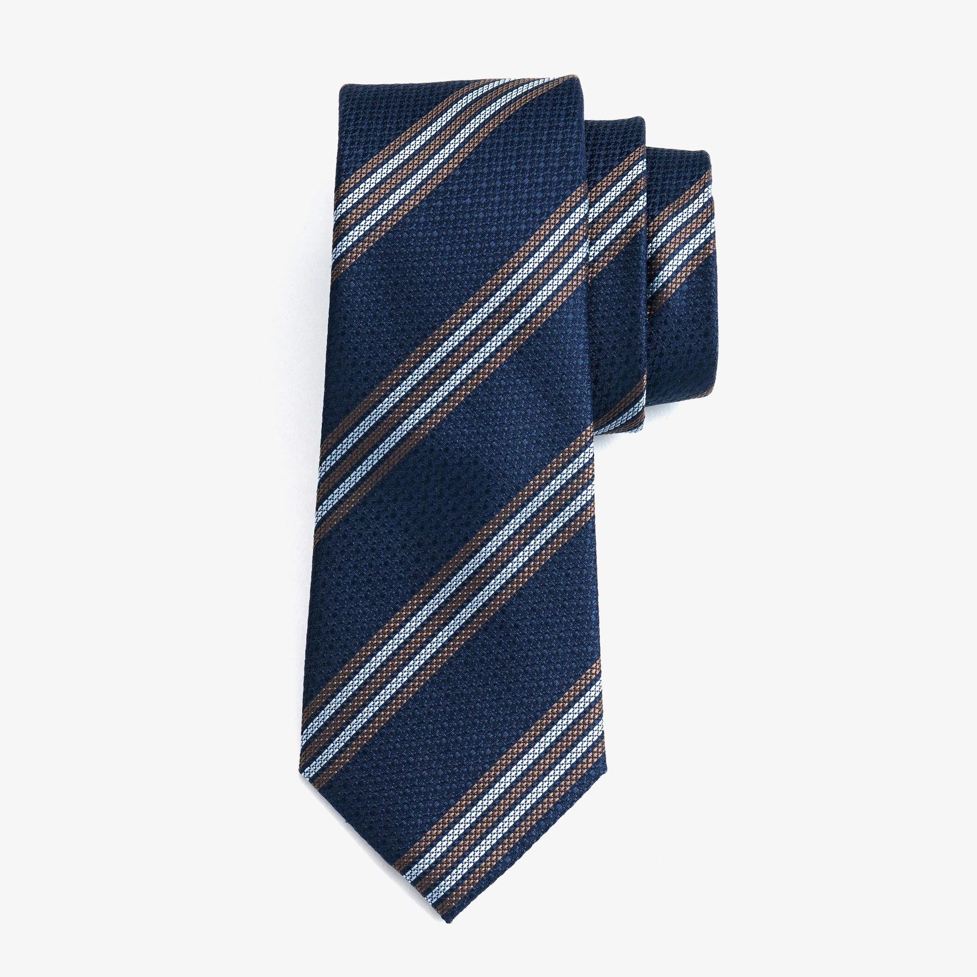 haddon & burley 新款男士商务 条纹 藏青色 真丝提花色织领带8cm