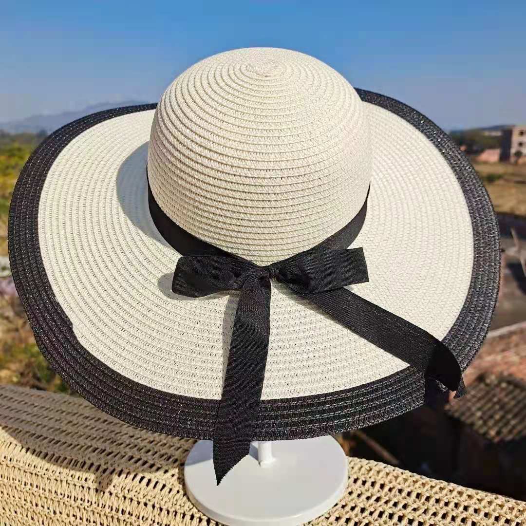 Straw Hat Women's Summer Seaside Stylish Casual Vacation Beach Broad-Brimmed Hat Korean Style All-Matching Sun Hat Sun Protection Sun Hat