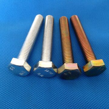 现货din933 m7螺栓螺母(德标25kg/件)本色镀锌蓝白彩