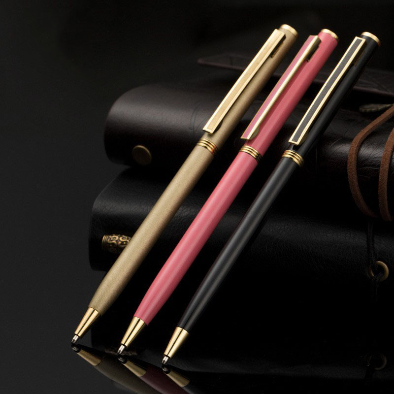 57#多色金属小高仕圆珠笔创意广告礼品笔 镭射印刷logo 一件代发