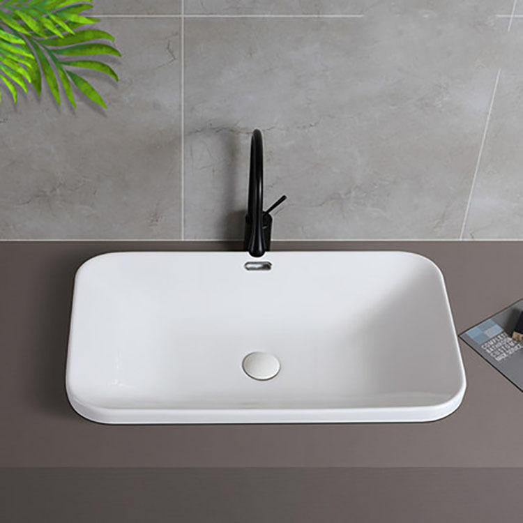 嵌入式洗手盆台中盆陶瓷面盆浴室卫生间酒店方形大小尺寸洗脸台盆