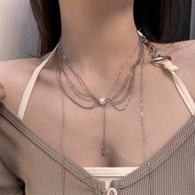 珍珠流苏细项链女生晚礼服设计感轻奢锁骨链夏季百搭气质颈链