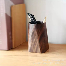 现代简约多功能家用筷笼学生实木时尚笔盒办公文具钢笔收纳笔筒