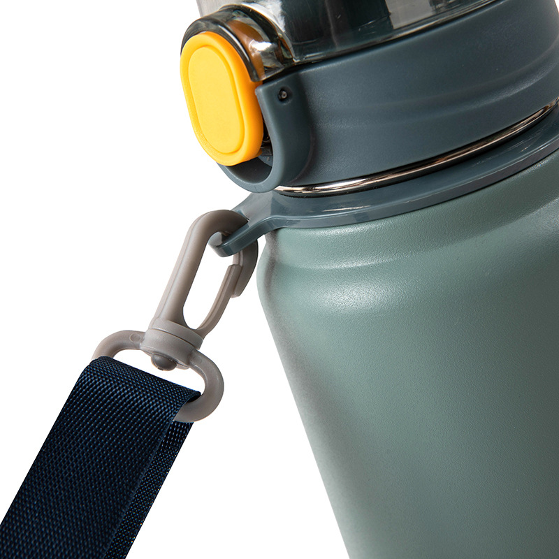 Stainless Steel Vacuum Cup Large Capacity Outdoor Portable Strap Sports Water Cup Household Travel Straw Bounce Water Cup
