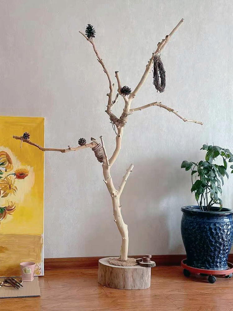 树枝站架玩具天然干树枝站立架树杈龙树干装饰造型啃咬秋千鸟架