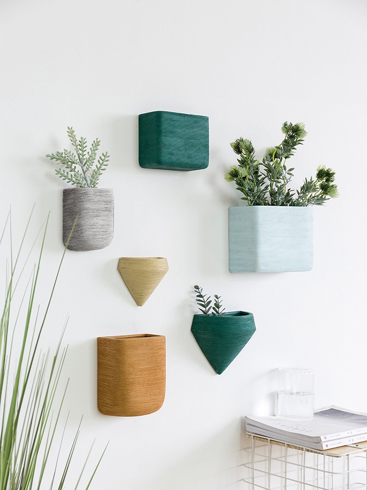 挂挂件ins墙面奶茶墙饰店风北欧花盆墙上 墙壁装饰品挂饰餐厅创意