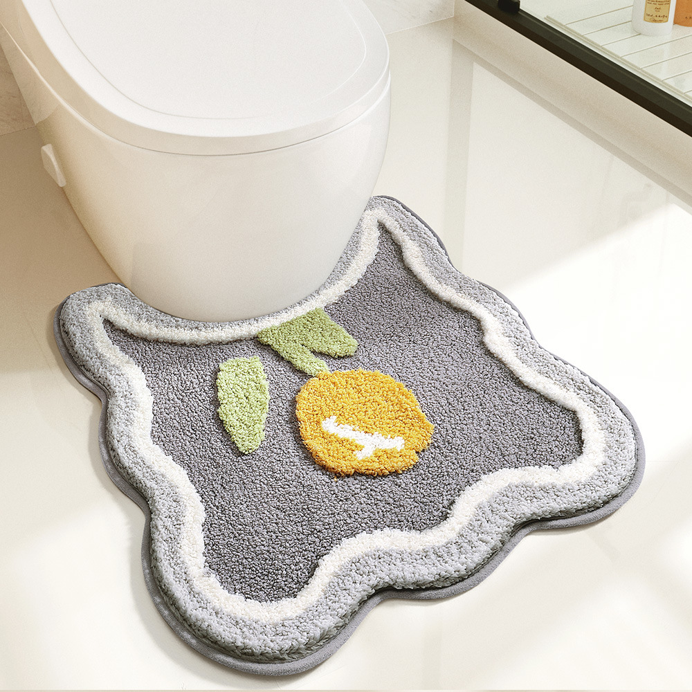 Modern Simple Flower Absorbent Floor Mat Ins Home Bathroom Non-Slip Three-Piece Thickened Bathroom Entrance Mat