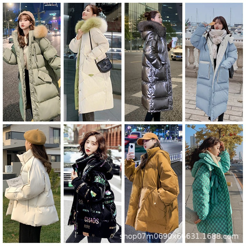 2023 Winter Korean Style Mid-Length Women‘s down Cotton-Padded Clothes Stall Supply Cotton-Padded Clothes Women‘s Jacket Live Hot Wholesale